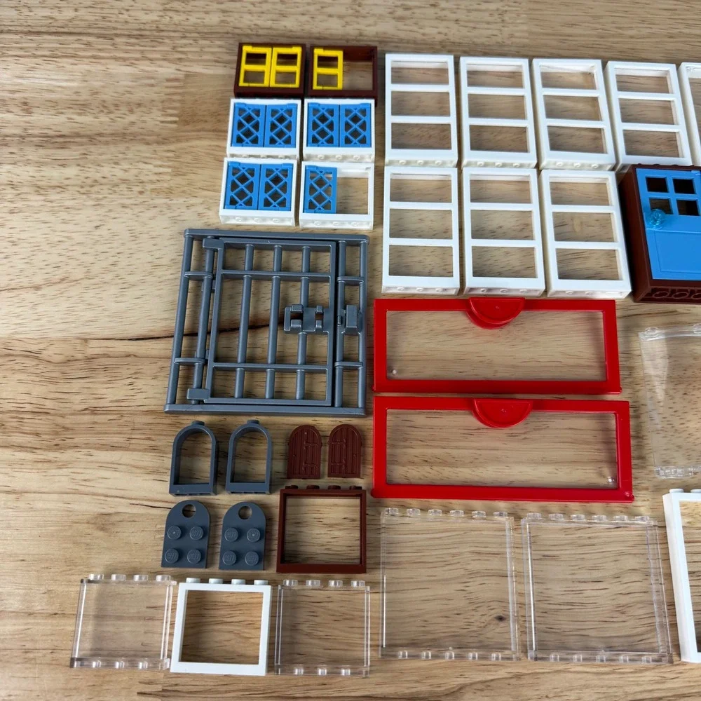 LEGO Bulk Lot Jail Doors Glass Windows Panes Shutters Mixed Multicolor Pieces